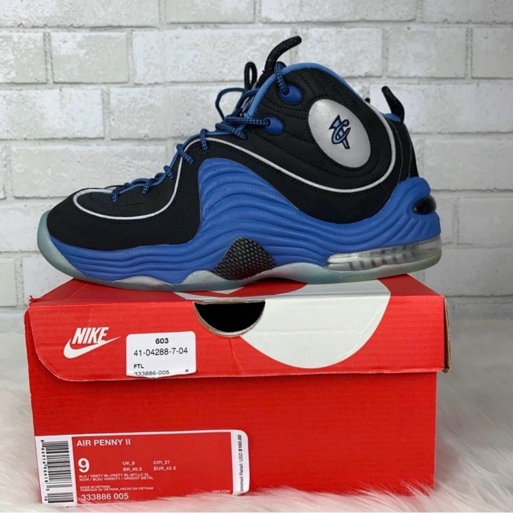 Nike Air Penny II Black and Blue Sneakers
